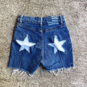 Revice Womens Uptown High Waisted Star Patch Denim Almost Famous Shorts